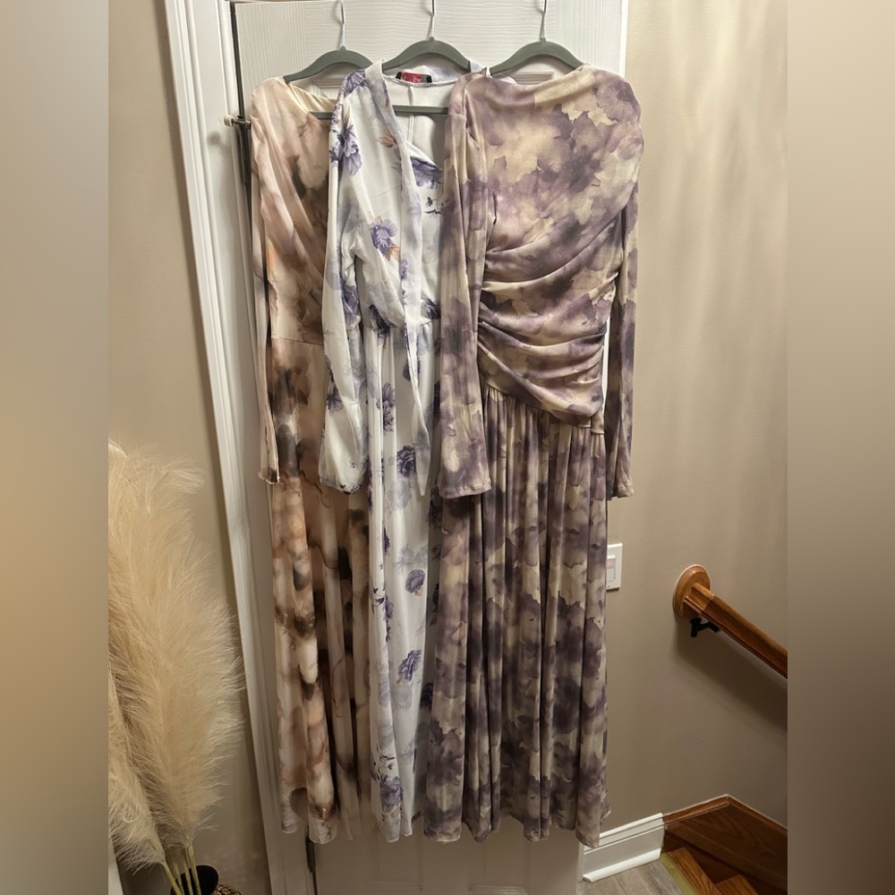 Chic Long Sleeve Purple and Cream Dress
Bundle